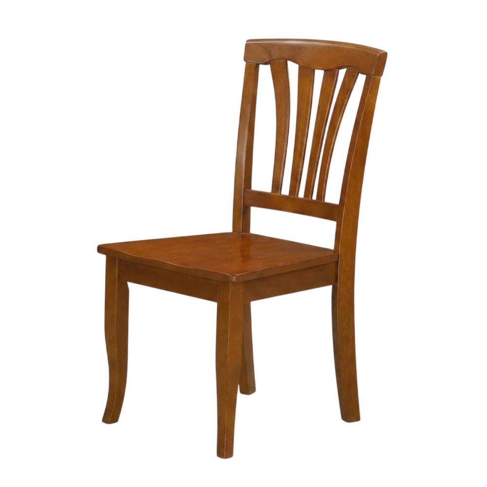 Solid Wood Traditional Dining Chair, Saddle Brown, Set of 2. Picture 5