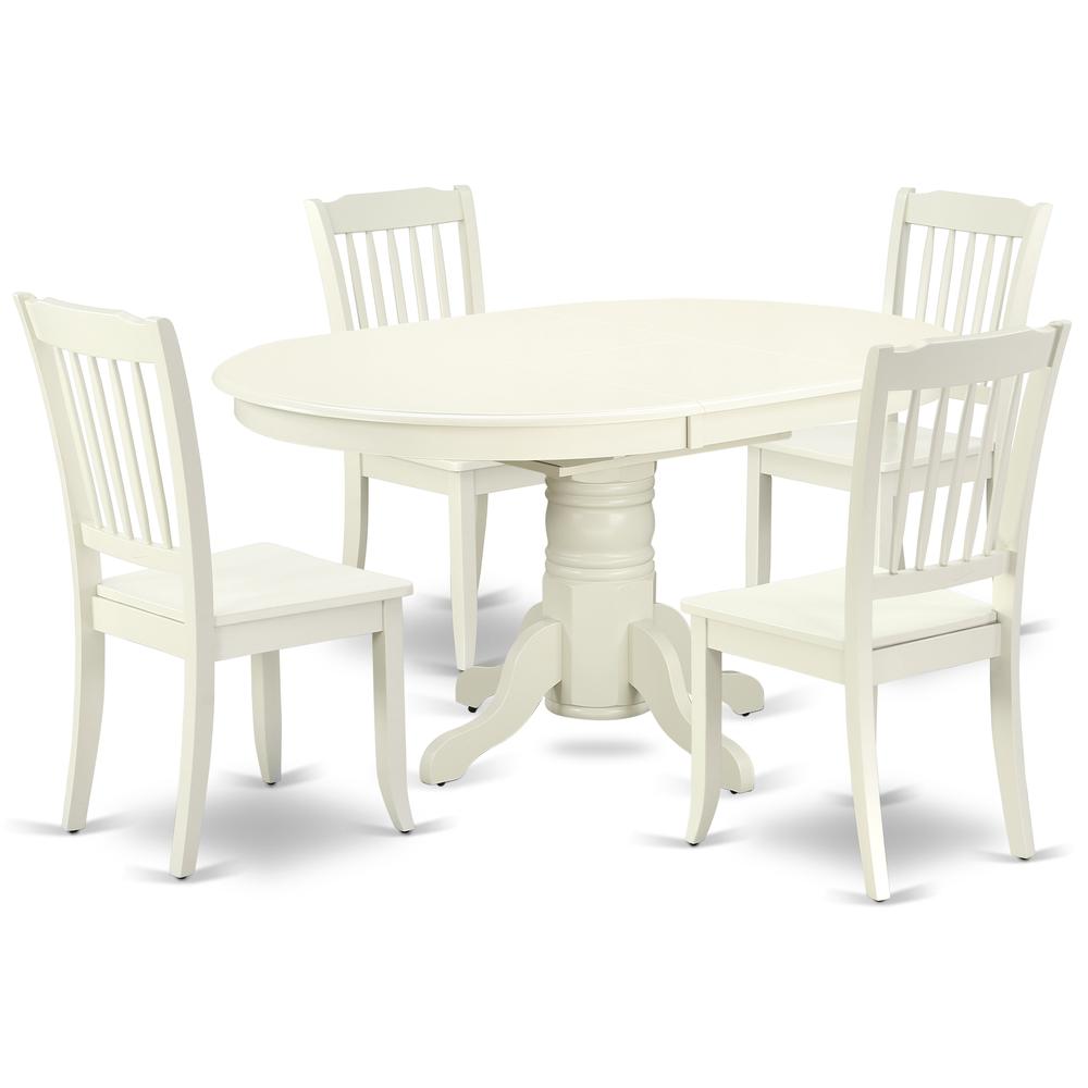 Dining Room Set Linen White, AVDA5-LWH-W. Picture 1