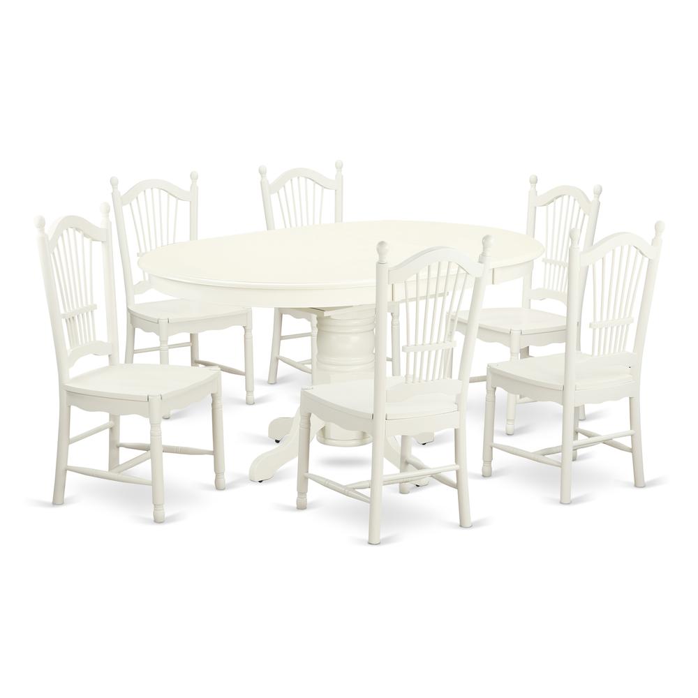 Dining Room Set Linen White, AVDO7-LWH-W. Picture 1