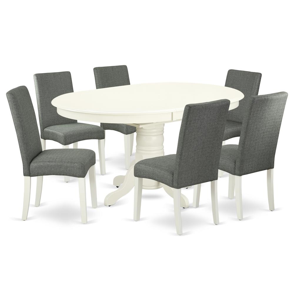 Dining Room Set Linen White, AVDR7-LWH-07. Picture 1