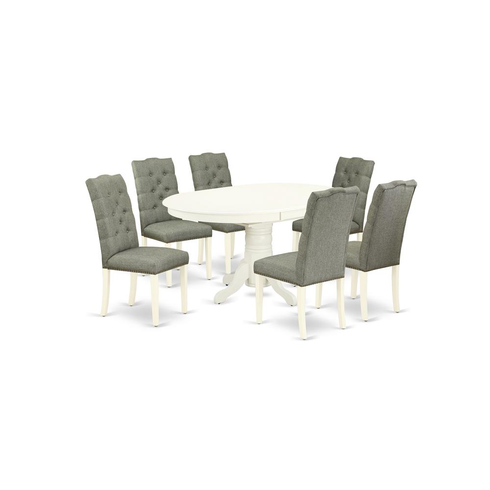 Dining Room Set Linen White, AVEL7-LWH-07. Picture 1