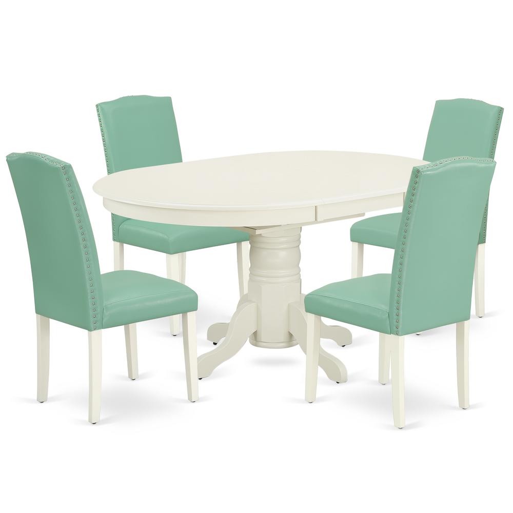 Dining Room Set Linen White, AVEN5-LWH-57. Picture 1