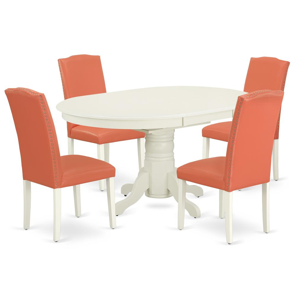 Dining Room Set Linen White, AVEN5-LWH-78. Picture 1