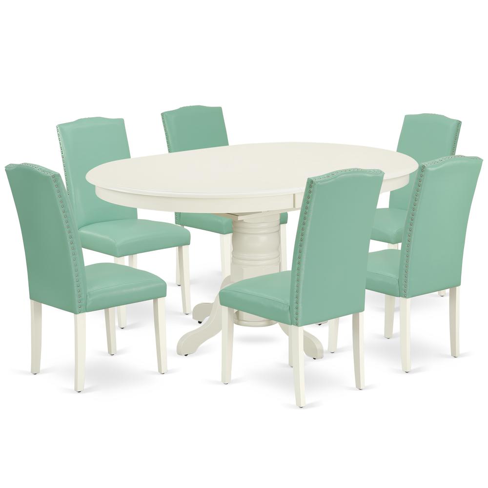 Dining Room Set Linen White, AVEN7-LWH-57. Picture 1
