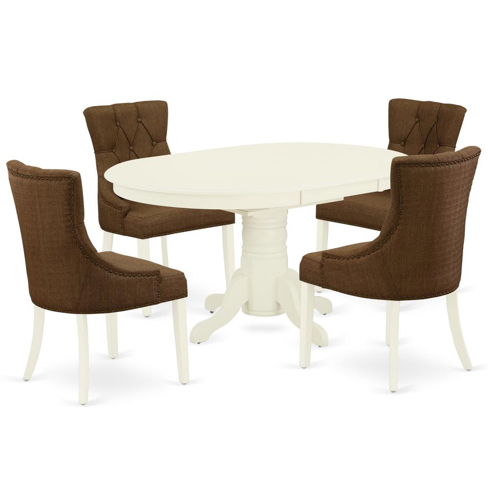Dining Room Set Linen White, AVFR5-LWH-18. Picture 1