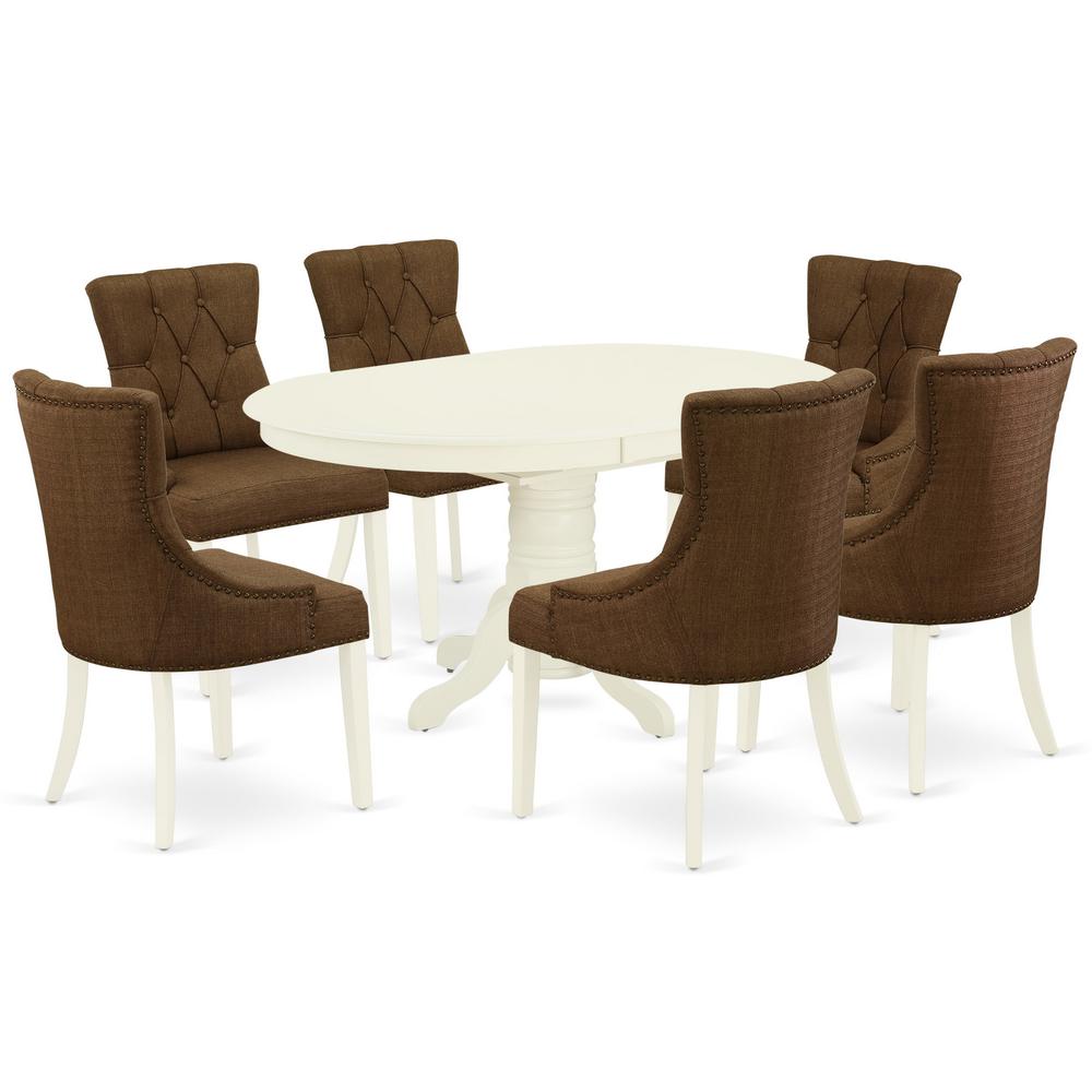 Dining Room Set Linen White, AVFR7-LWH-18. Picture 1