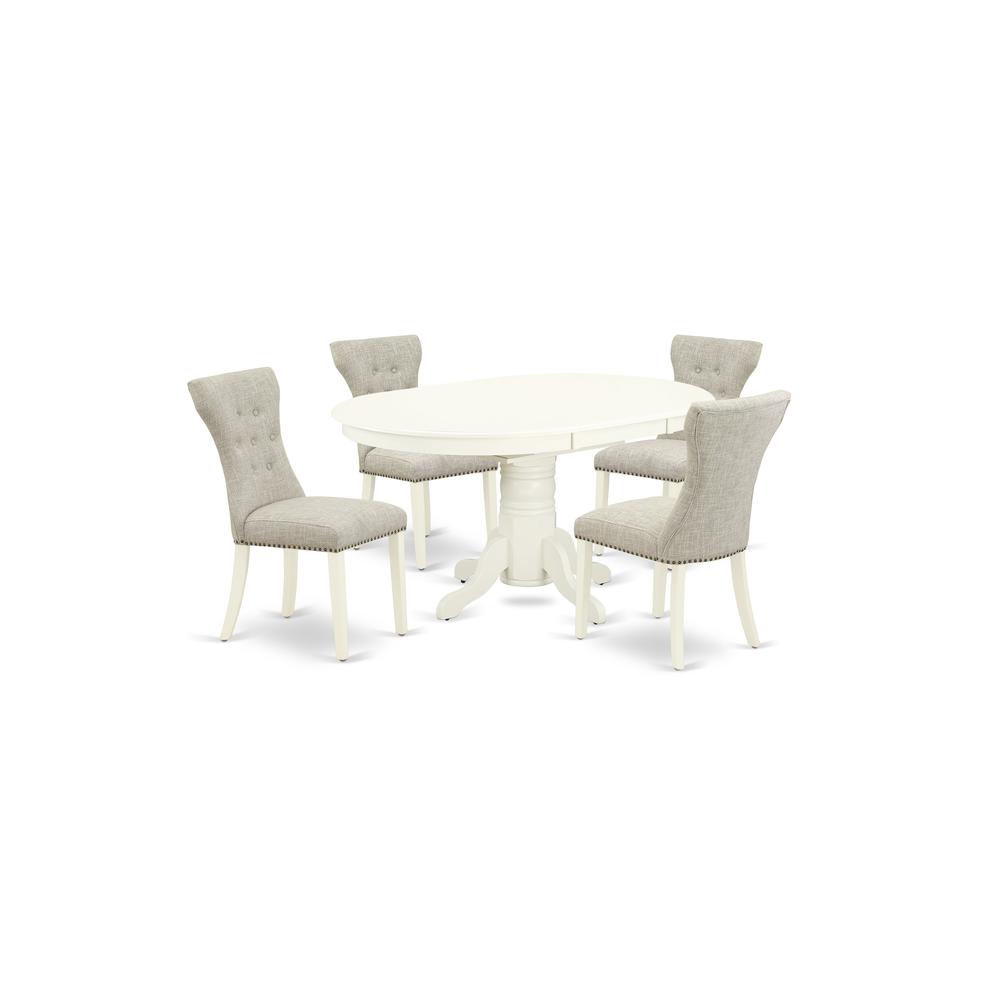 Dining Room Set Linen White, AVGA5-LWH-35. Picture 1
