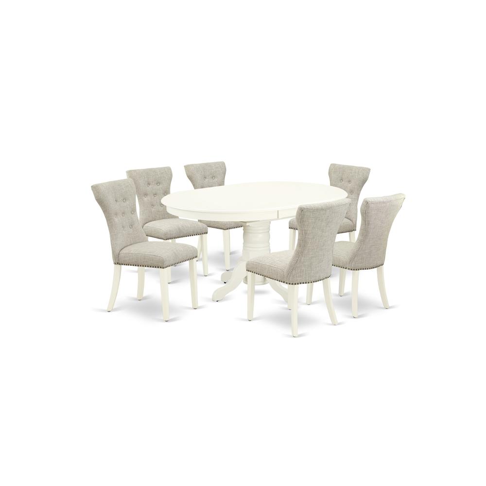 Dining Room Set Linen White, AVGA7-LWH-35. Picture 1