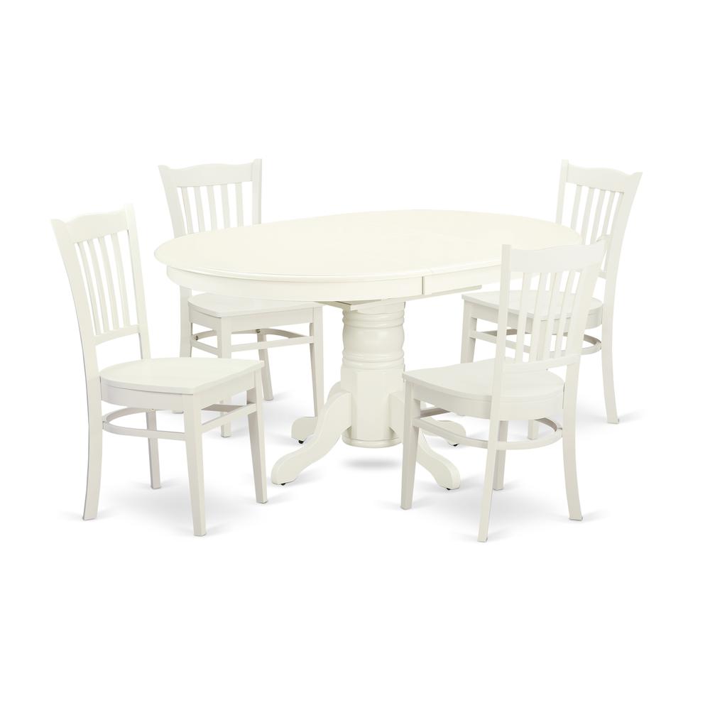 Dining Room Set Linen White, AVGR5-LWH-W. Picture 1
