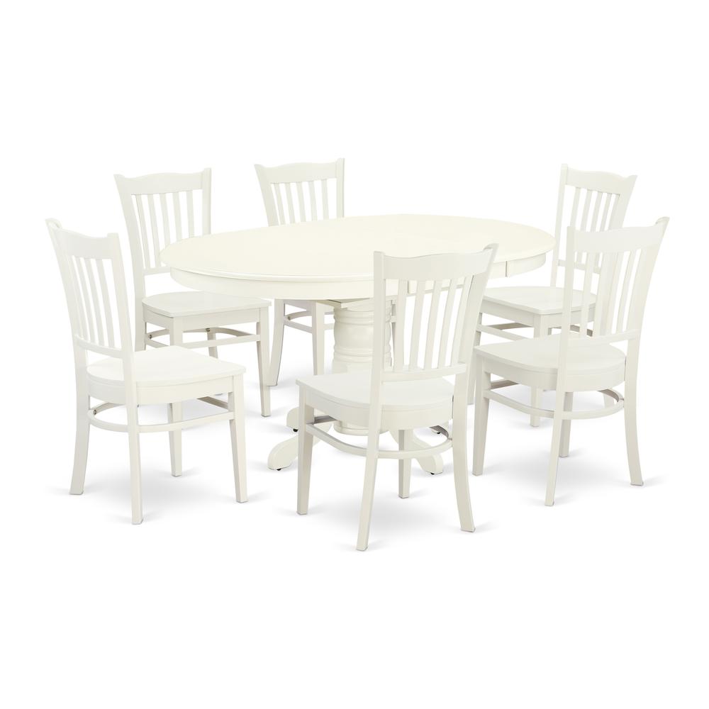 Dining Room Set Linen White, AVGR7-LWH-W. Picture 1