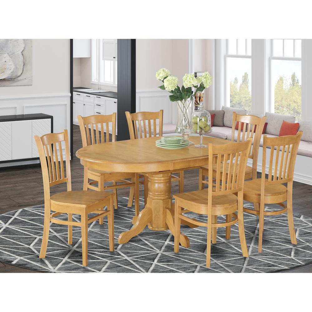 7 Pc formal Dining room set- Oval dinette Table with Leaf and 6 Dining Chairs.. Picture 4