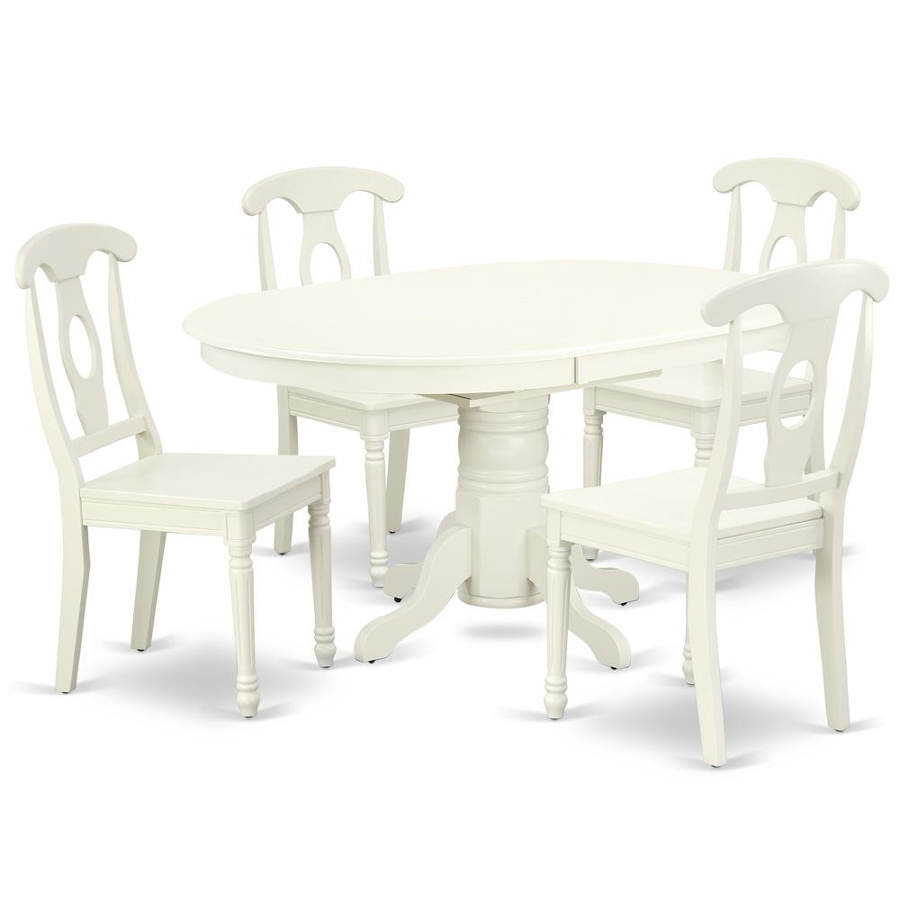 Dining Room Set Linen White, AVKE5-LWH-W. Picture 1