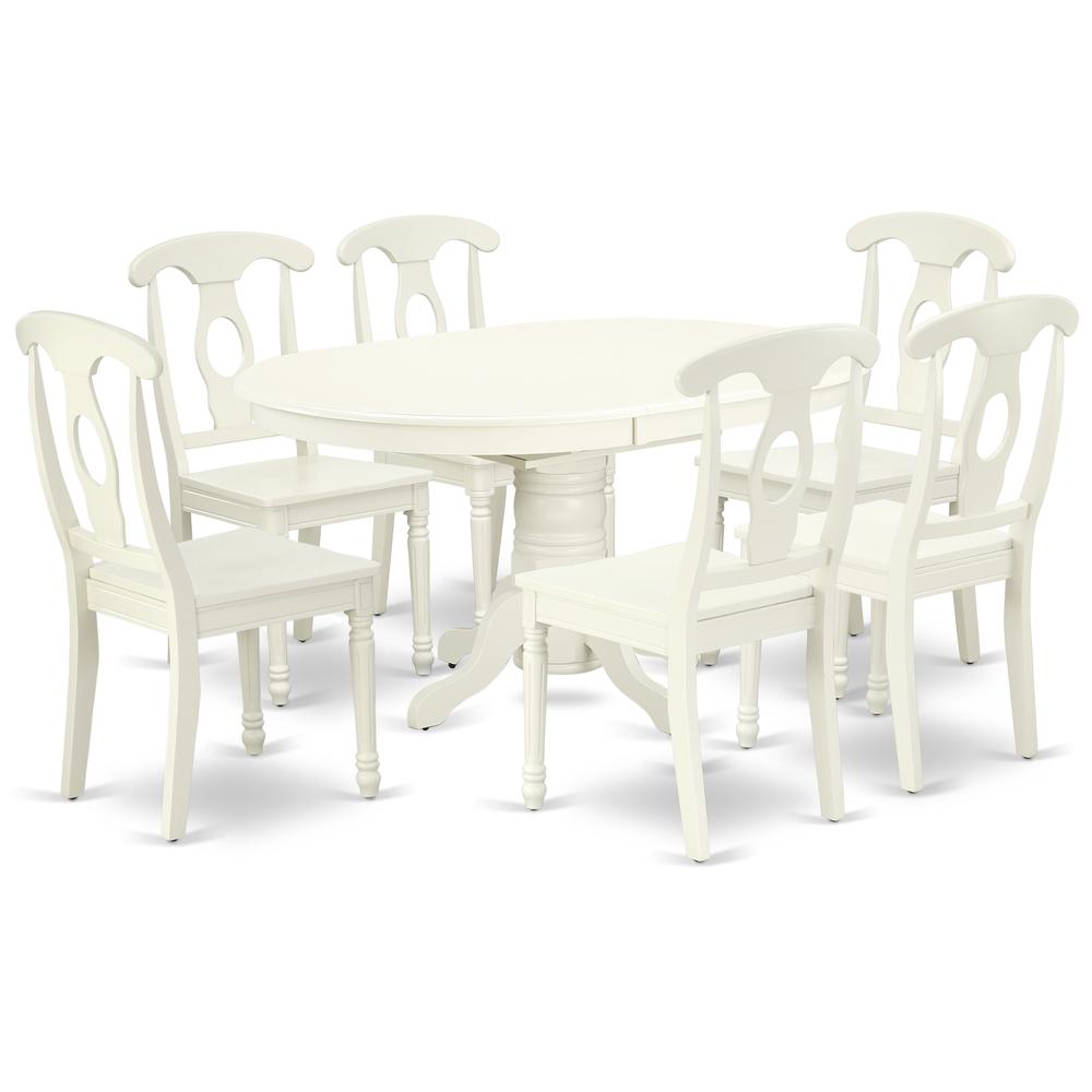 Dining Room Set Linen White, AVKE7-LWH-W. Picture 1