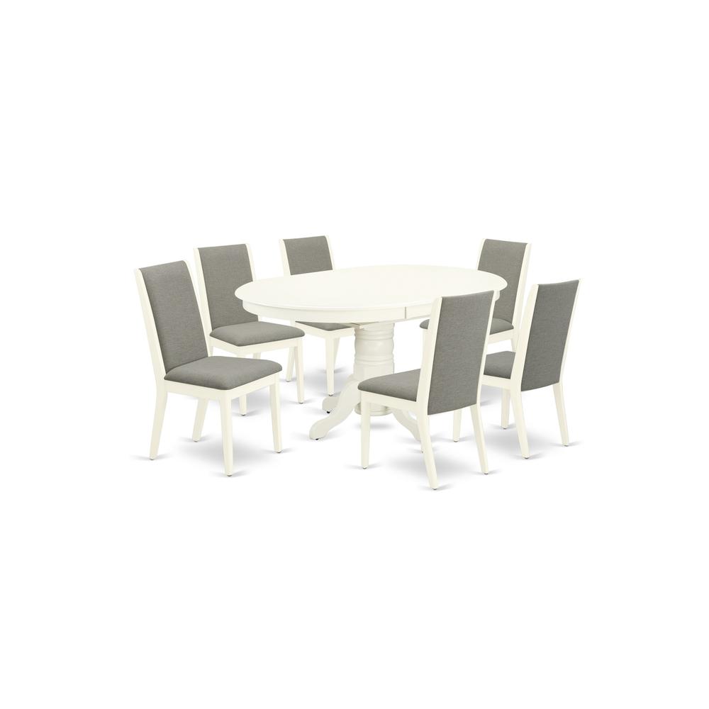 Dining Room Set Linen White, AVLA7-LWH-06. Picture 1