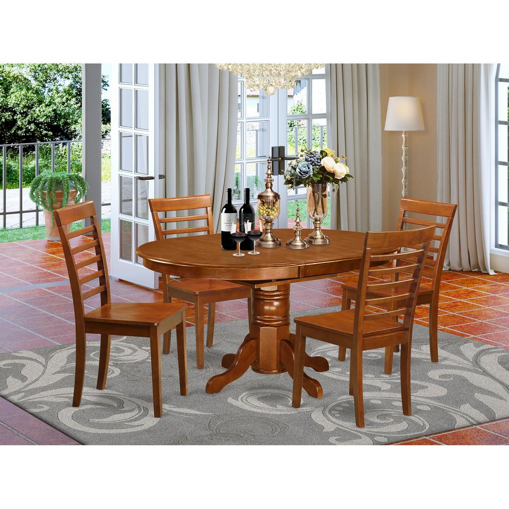 5  Pc  Dining  room  set  for  4-Table  with  Leaf  and  4  Dining  Chairs. Picture 1