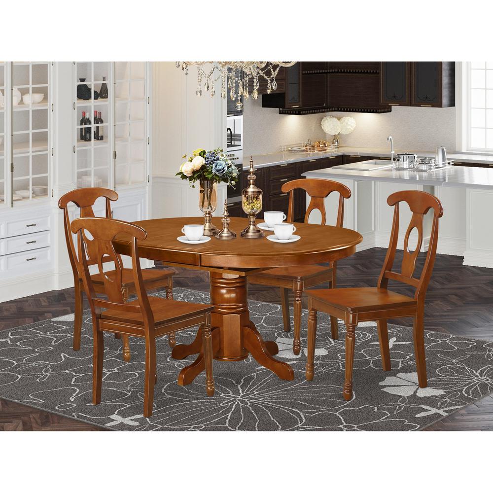5  Pc  Dining  room  set-Table  with  Leaf  and  4  Dining  Chairs. Picture 1