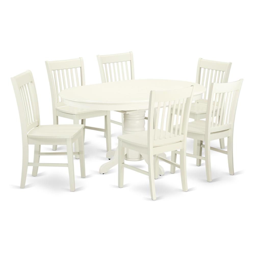 Dining Room Set Linen White, AVNO7-LWH-W. Picture 1