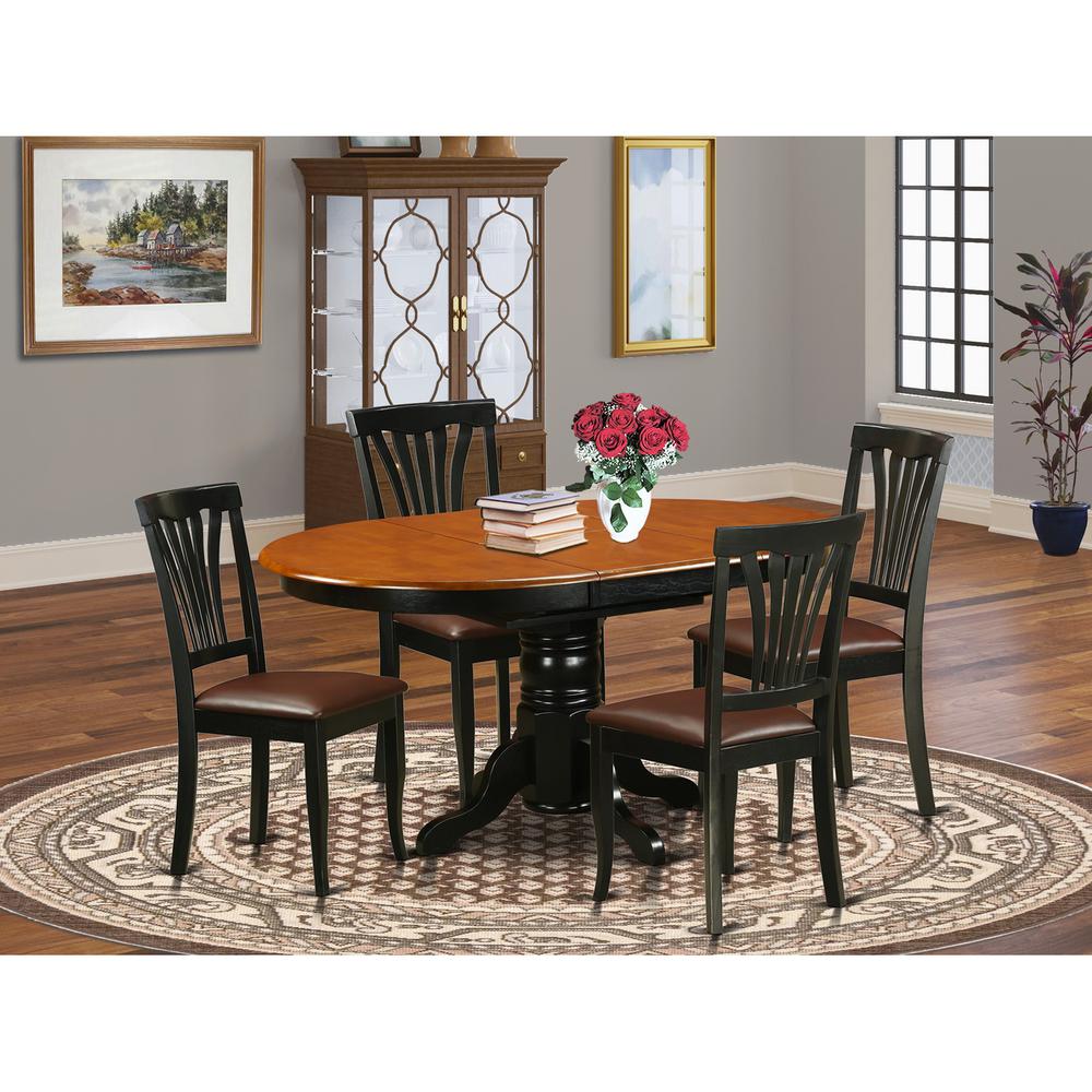 5  Pc  Dining  room  set  for  4-Oval  dinette  Table  with  Leaf  and  4  Dining  Chairs. Picture 1