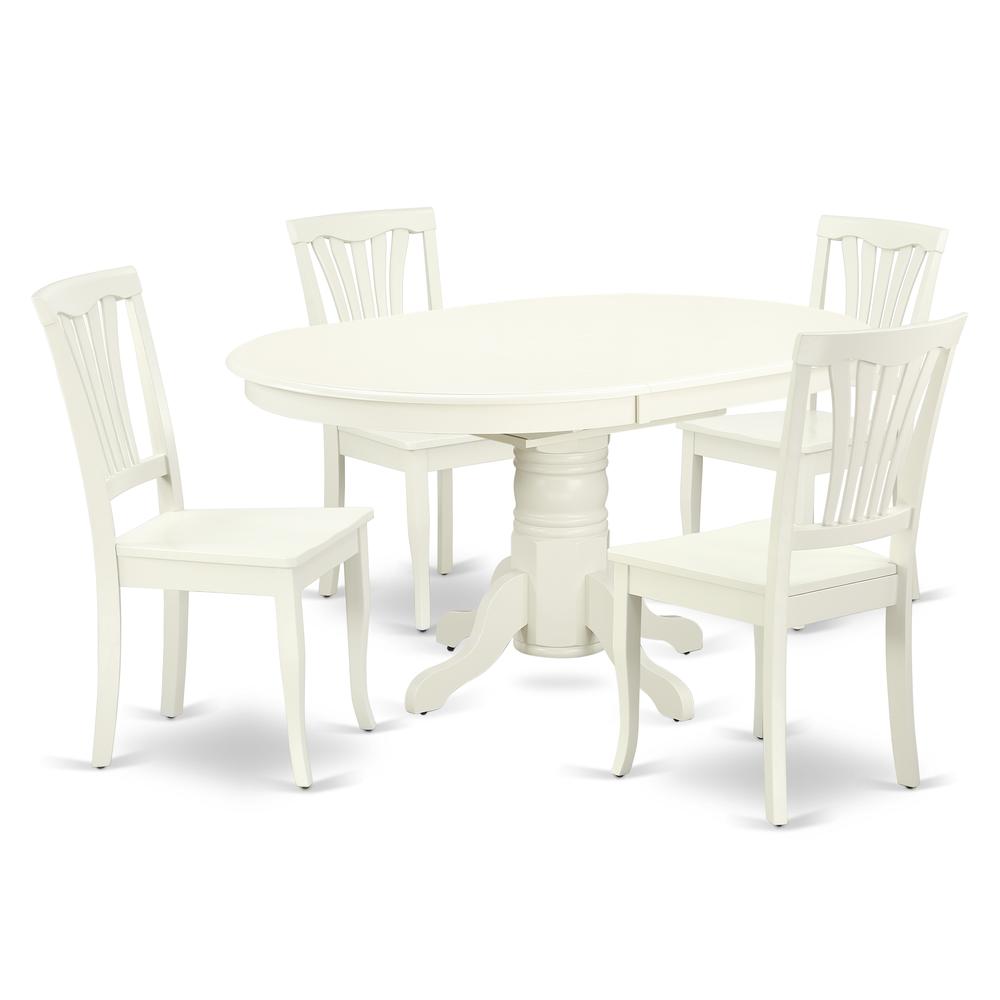 Dining Room Set Linen White, AVON5-LWH-W. Picture 1