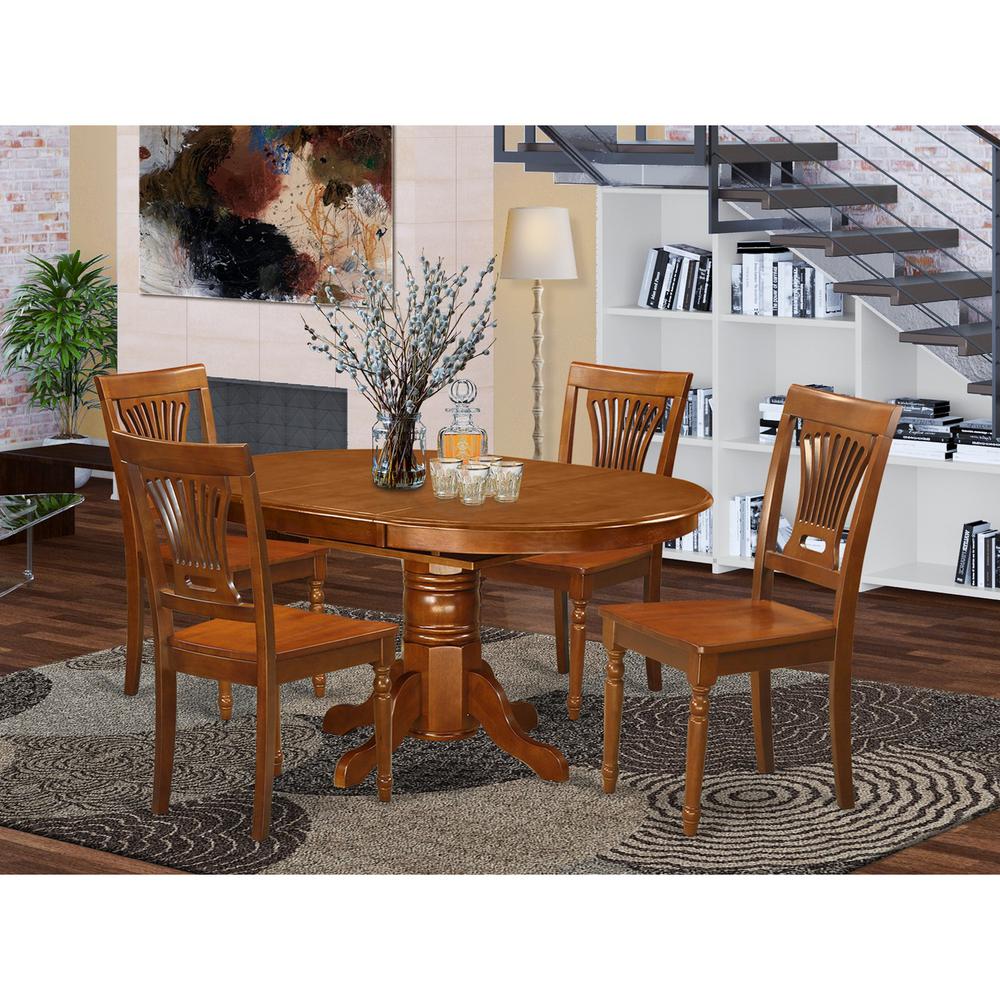 5  Pc  Avon  Dining  Table  featuring  Leaf  and  4  hard  wood  Chairs  in  Saddle  Brown  .. Picture 4