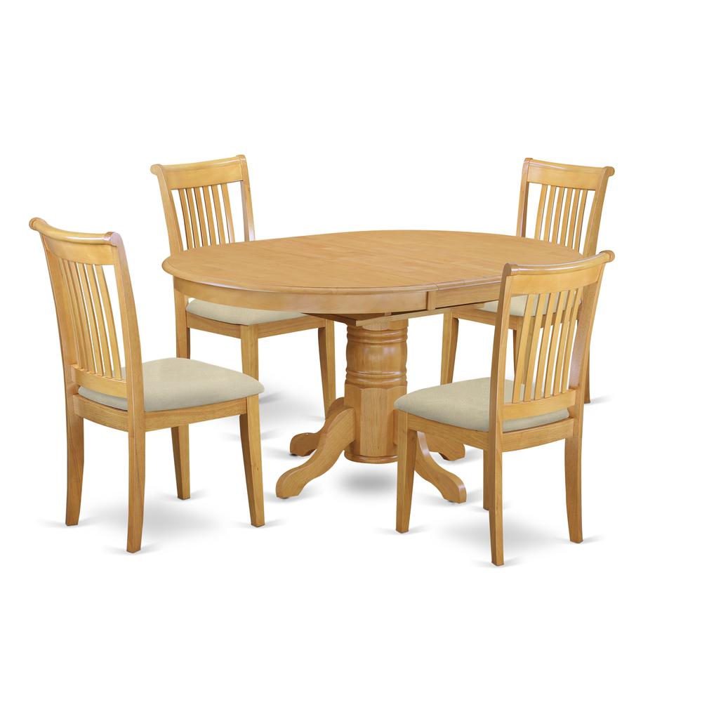 Dining Room Set Oak, AVPO5-OAK-C. Picture 1