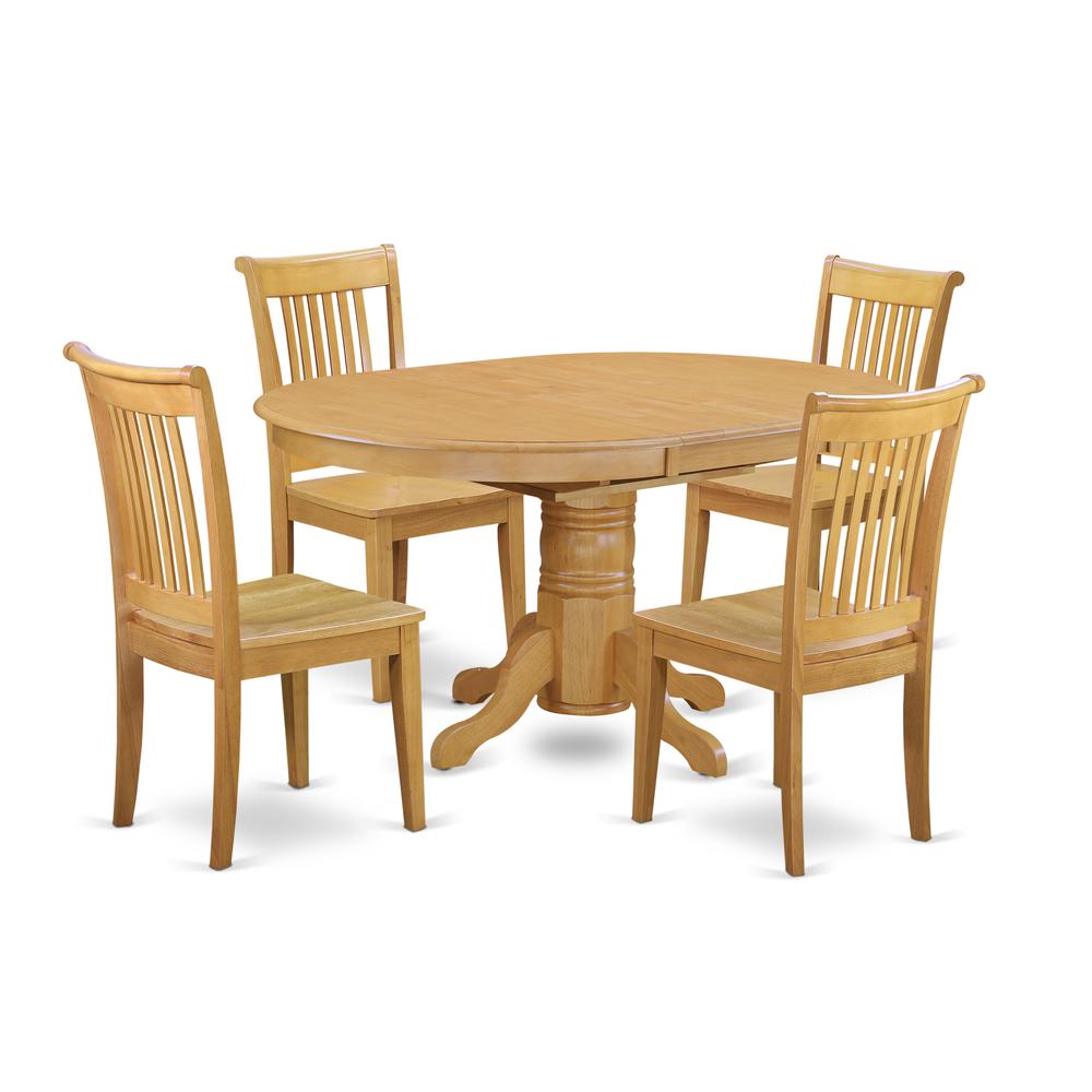 Dining Room Set Oak, AVPO5-OAK-W. Picture 1