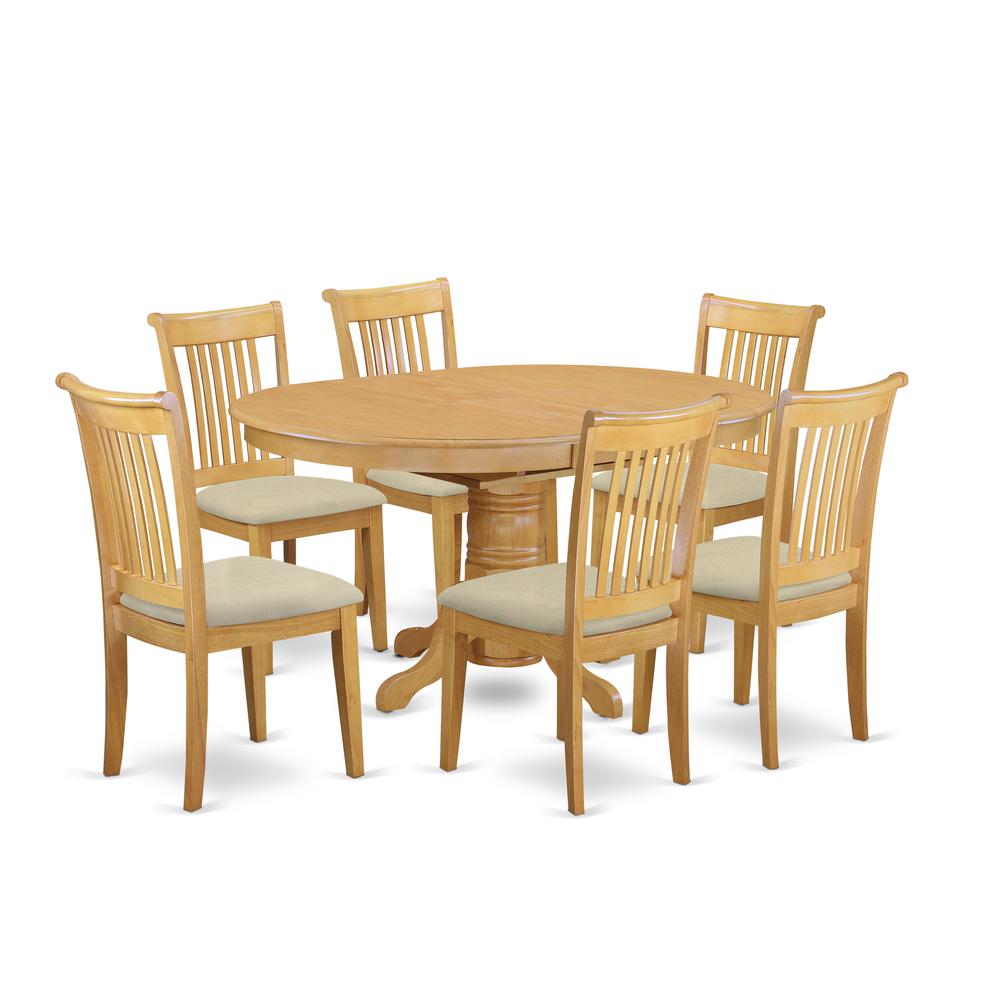 Dining Room Set Oak, AVPO7-OAK-C. Picture 1
