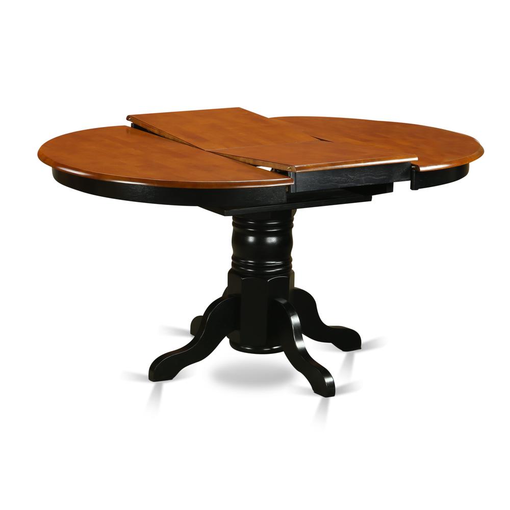 Oval Table with 18" Butterfly leaf -Black and Cherry. Picture 3