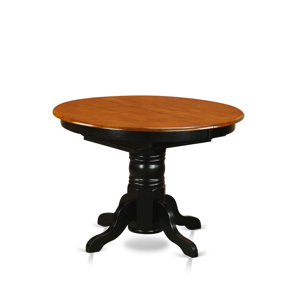 Oval Table with 18" Butterfly leaf -Black and Cherry. Picture 1