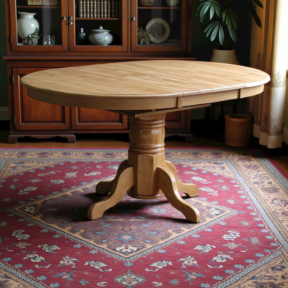 Elegant Oval Dining Table – Extendable Solid Wood Round Kitchen Table. Picture 2