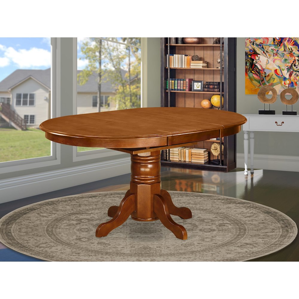 Oval Table with 18" Butterfly leaf - Saddle Brown. Picture 5