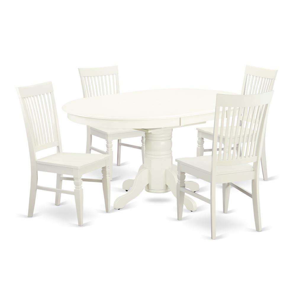 Dining Room Set Linen White, AVWE5-LWH-W. Picture 1