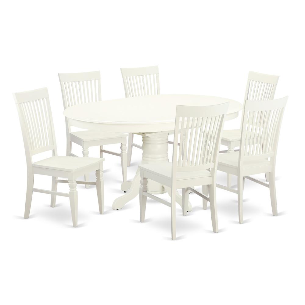Dining Room Set Linen White, AVWE7-LWH-W. Picture 1