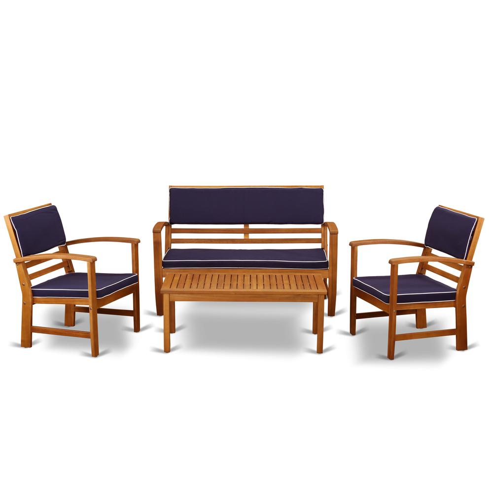 Wooden Patio Set Natural Oil, BCOSSNA. Picture 1