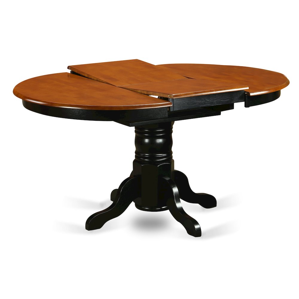 Oval Table with 18" Butterfly leaf -Black and Cherry. Picture 3