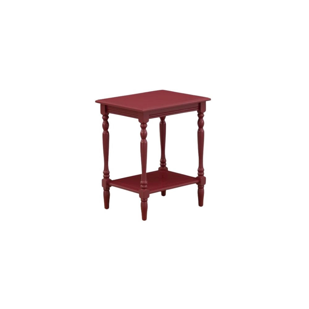 Modern End Table, Burgundy Finish, Open Shelf, Nightstand, Wood. Picture 1
