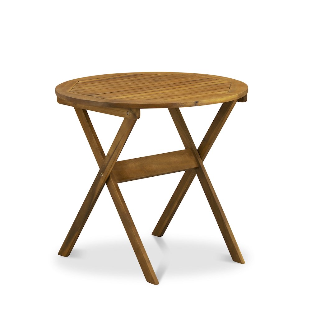 3 Piece Outdoor Bistro Set Consist of a Round Acacia Coffee Table. Picture 2