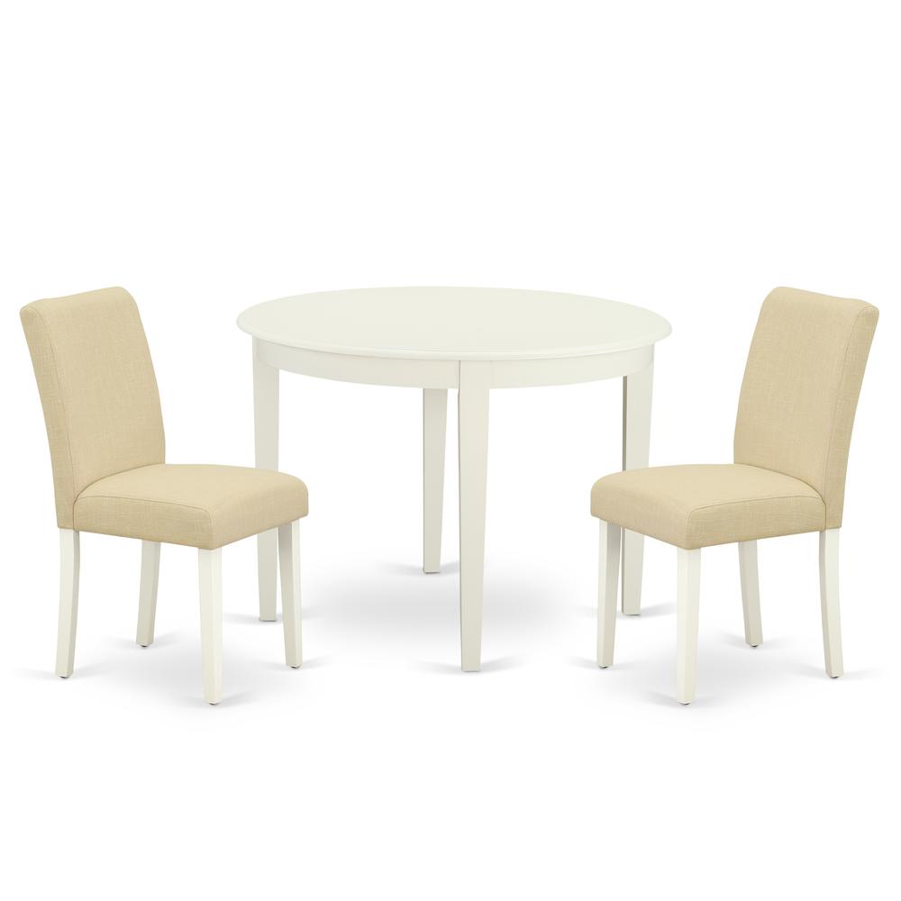 Dining Room Set Linen White, BOAB3-LWH-02. Picture 1