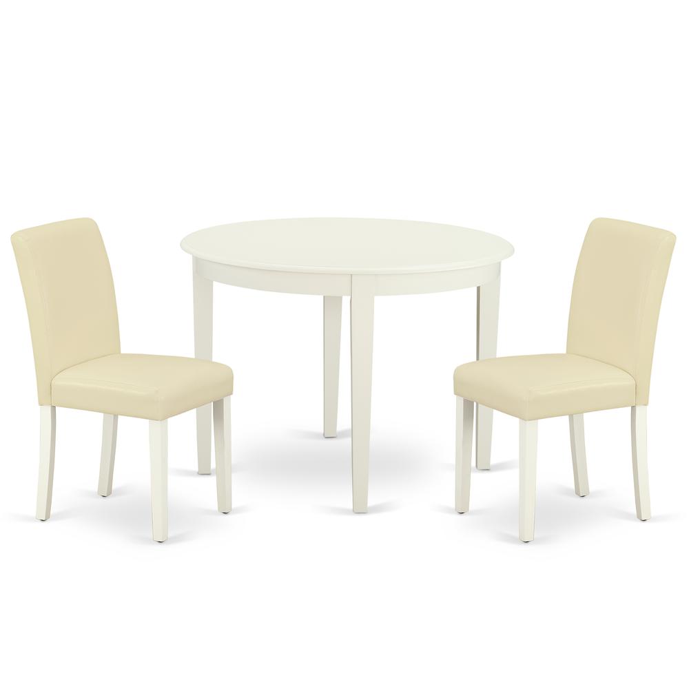 Dining Room Set Linen White, BOAB3-LWH-64. Picture 1