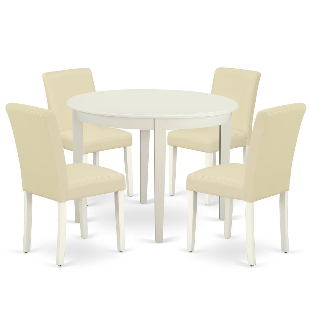 Dining Room Set Linen White, BOAB5-LWH-64. Picture 1