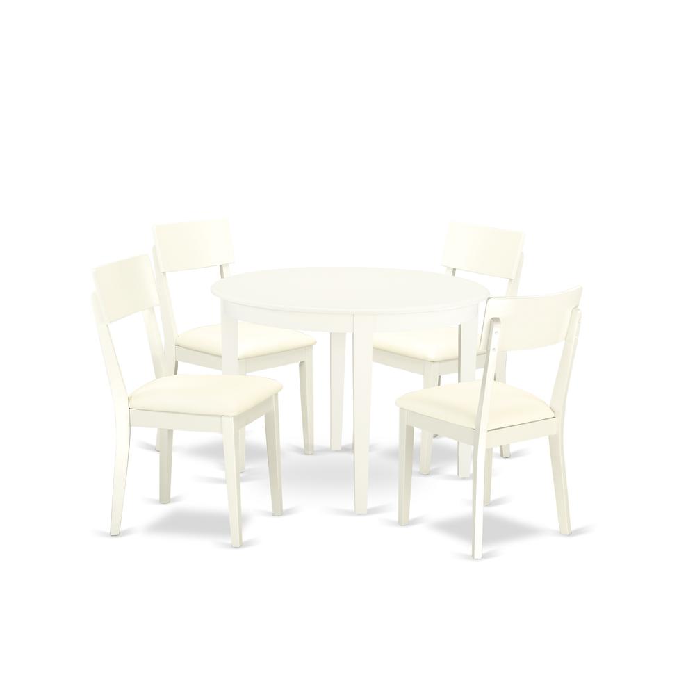 Dining Room Set Linen White, BOAD5-LWH-LC. Picture 1