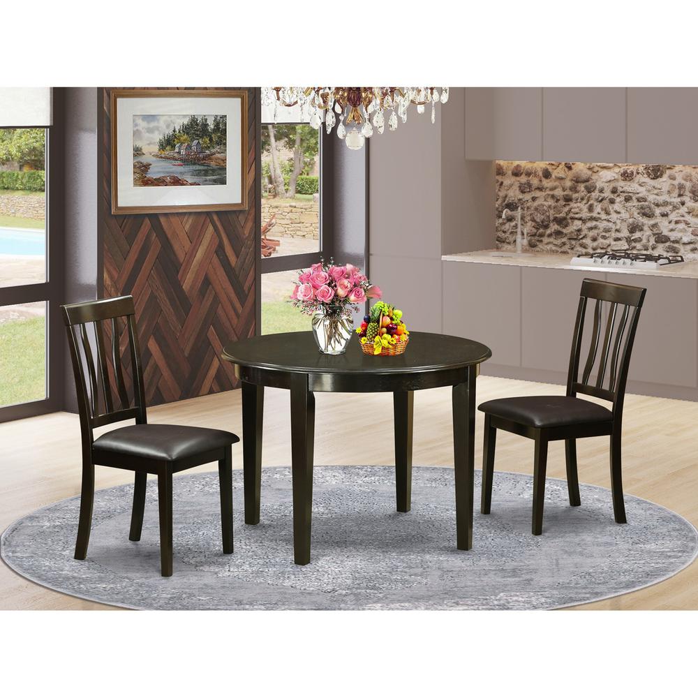 3  PC  Kitchen  Table  set-Small  round  Table  and  2  Kitchen  Chairs. Picture 4