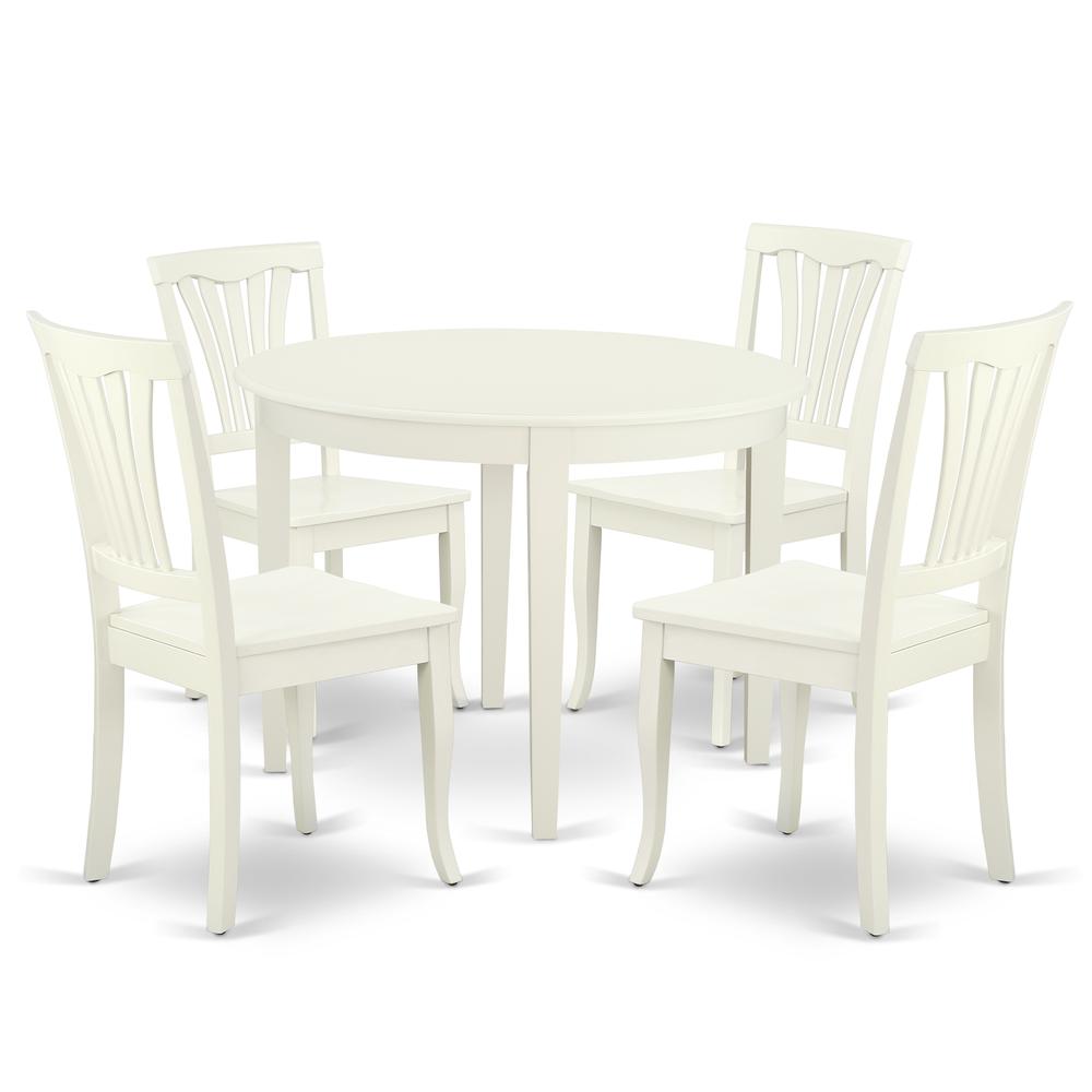 Dining Room Set Linen White, BOAV5-LWH-W. Picture 1