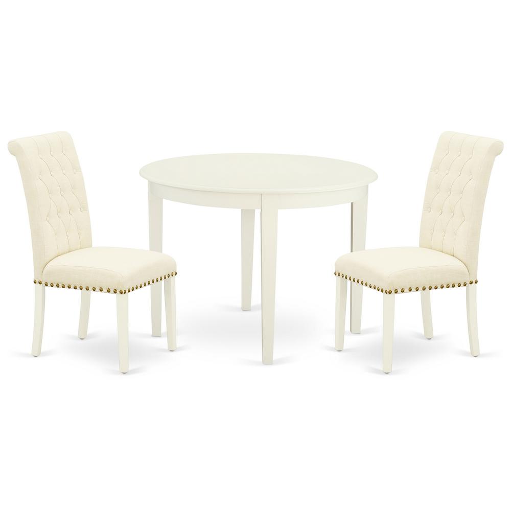 Dining Room Set Linen White, BOBR3-WHI-02. Picture 1