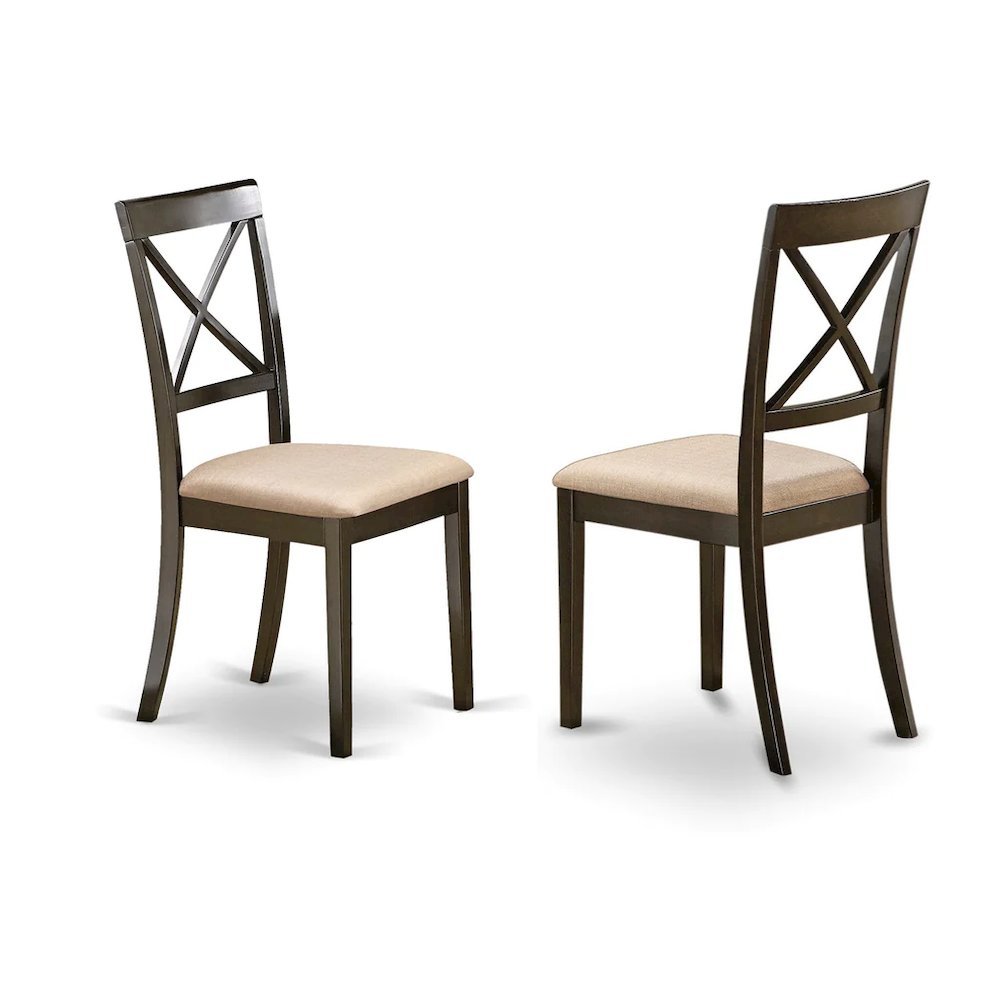 Solid Wood X-Back Dining Chair with Microfiber Upholstered Seat for Dining Room, Set of 2. Picture 1