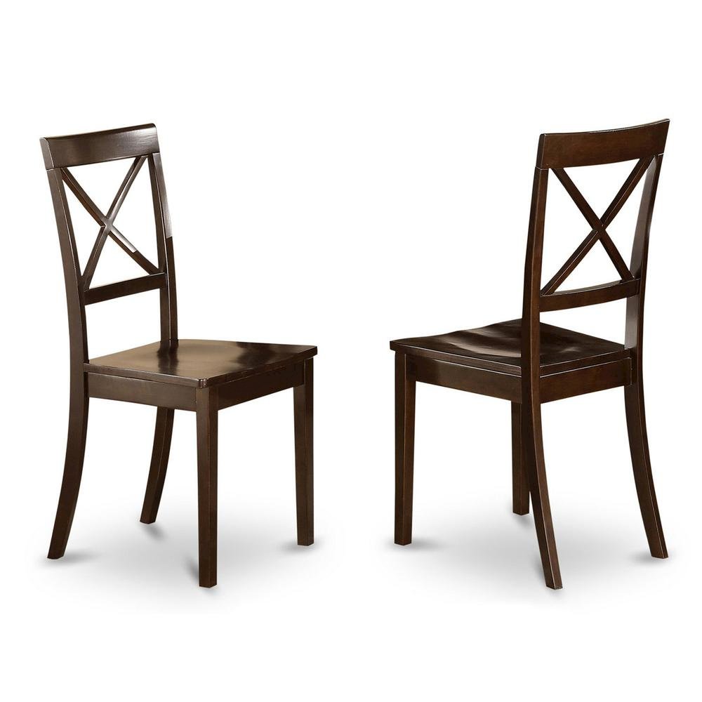 Solid Wood X-Back Dining Chairs with Wood Seat for Dining Room, Set of 2. Picture 1