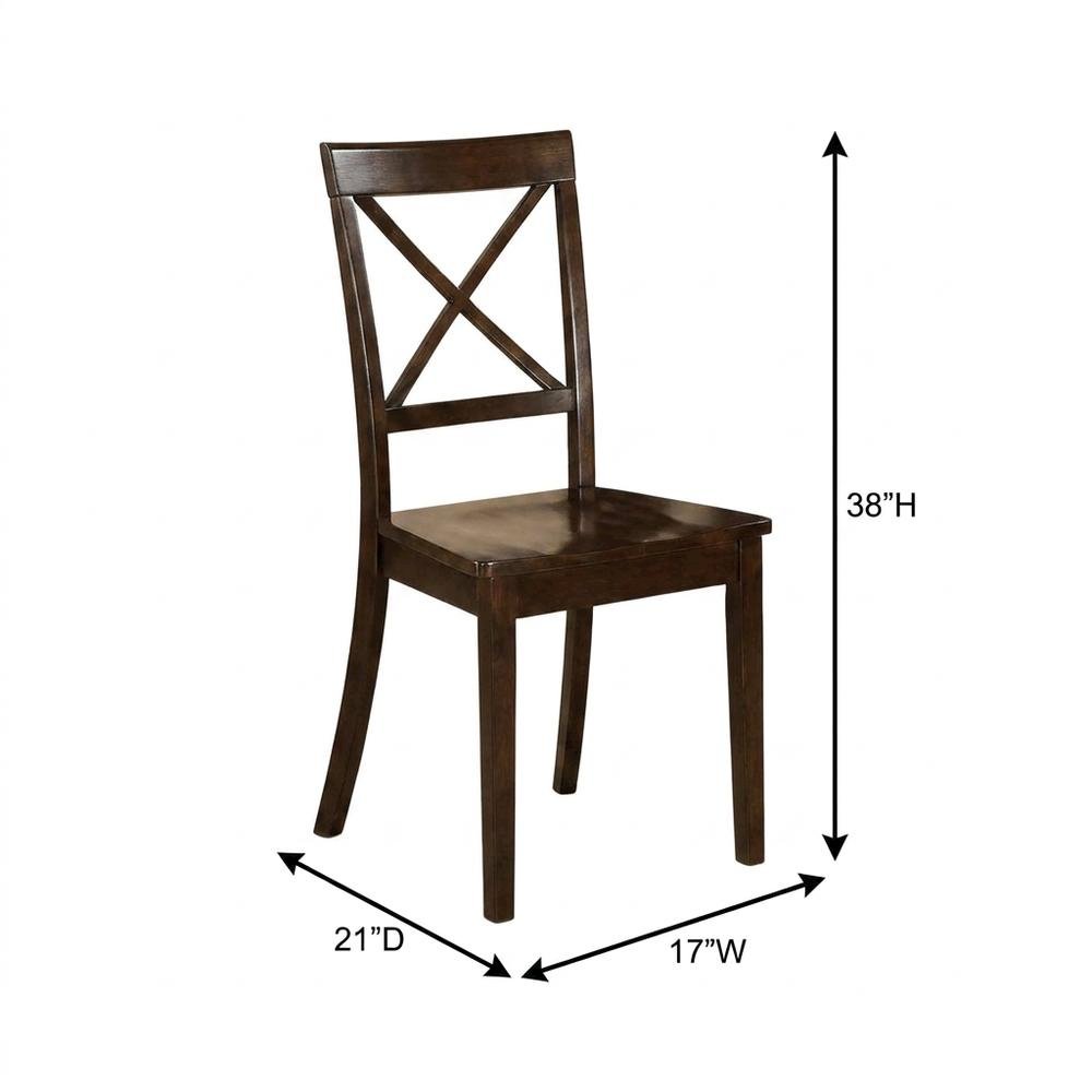 Solid Wood X-Back Dining Chairs with Wood Seat for Dining Room, Set of 2. Picture 6