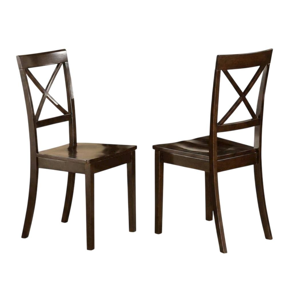 Solid Wood X-Back Dining Chairs with Wood Seat for Dining Room, Set of 2. Picture 5