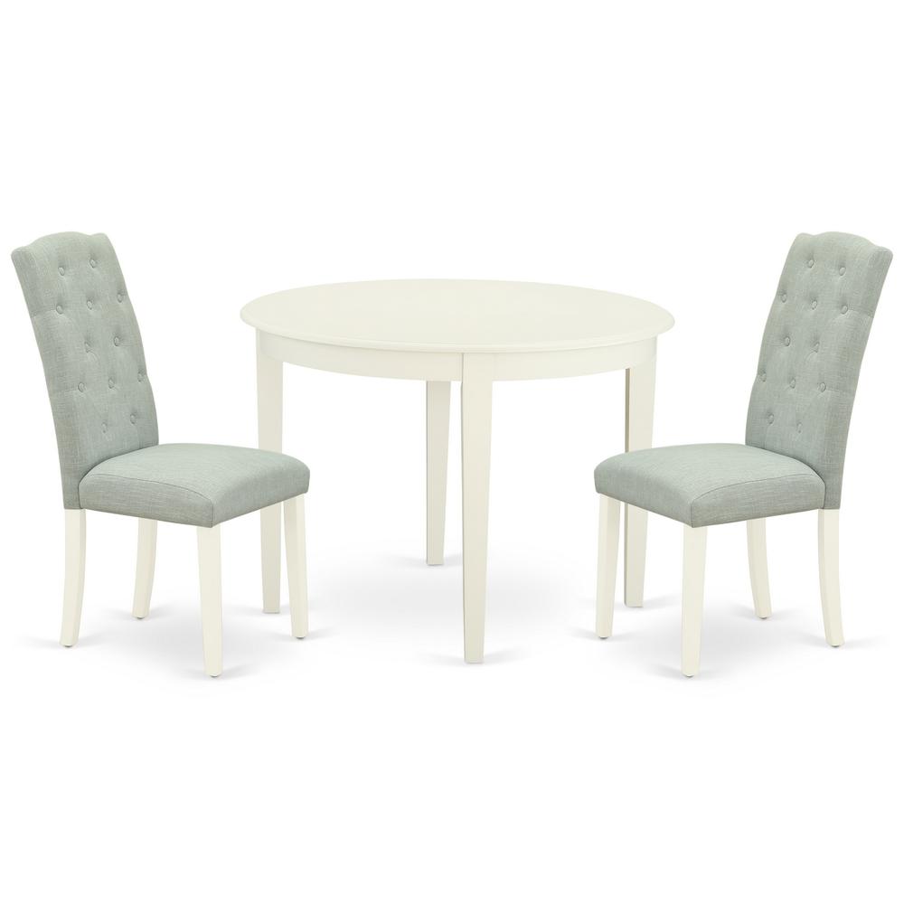 Dining Room Set Linen White, BOCE3-WHI-15. Picture 1
