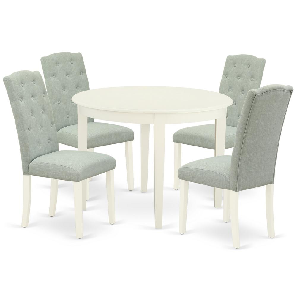 Dining Room Set Linen White, BOCE5-WHI-15. Picture 1